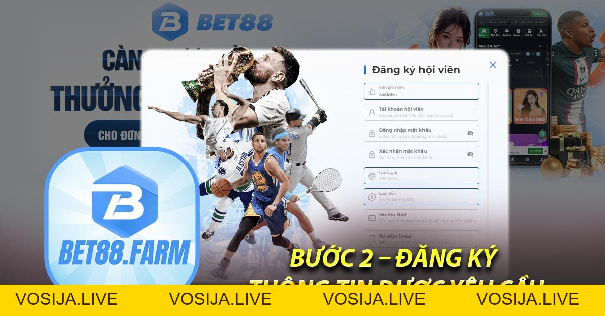 Đăng ký Bet88 – Hướng dẫn đăng ký tài khoản tại Nhà cái Bet88 - bet88.farm - vosija