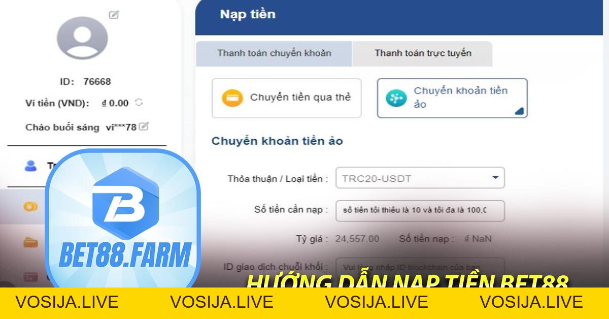 Hướng dẫn nạp tiền bet88 bằng tất cả các cách từ A-Z - bet88.farm - vosija